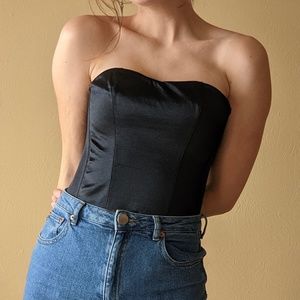 strapless satin sweetheart corset